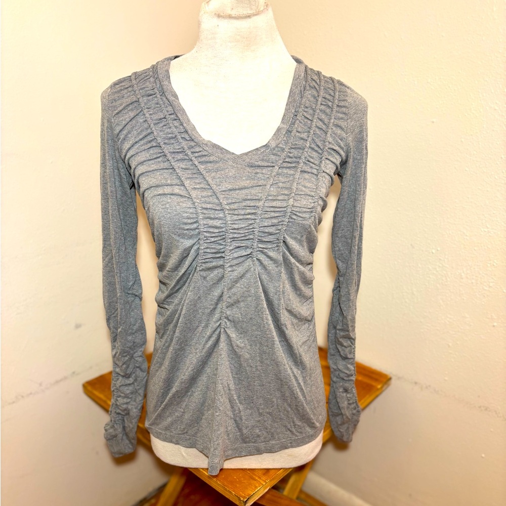 Cris Barros Ruched Long Sleeve Tee Shirt